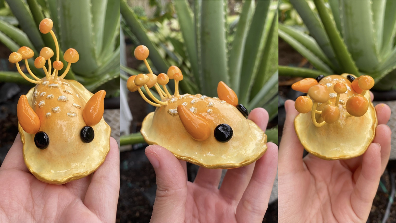 Yellow Mushroom Slug Desk Friend