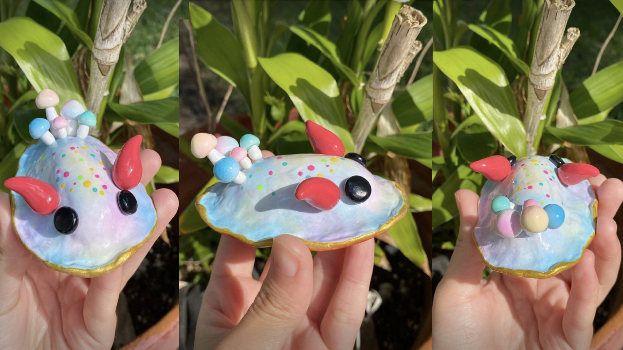 Rainbow Mushroom Slug Desk Fren